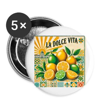 La Dolce Vita - Lot de 5 petits badges (25 mm) - blanc - Devant