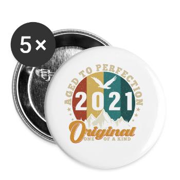 Die Legenden wurden im Jahrgang 2021 geboren - Buttons klein 25 mm (5er Pack) - Weiß - Vorne