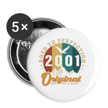 Les légendes sont nées en 2001 Vintage - Lot de 5 petits badges (25 mm) - blanc - Devant