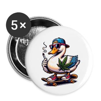 Extremely cool duck - Buttons small 1''/25 mm (5-pack) - white - Front
