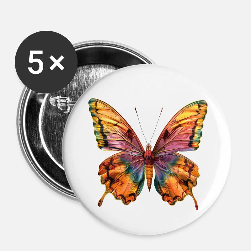 Butterfly Butterfly - Buttons small 1''/25 mm (5-pack) - white