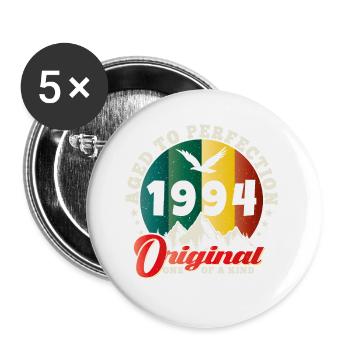 Vintage Geburtstag 1994 - Retro Geschenkidee 1994 - Buttons klein 25 mm (5er Pack) - Weiß - Vorne