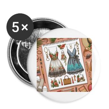 Designing. - Buttons small 1''/25 mm (5-pack) - white - Front