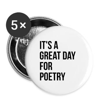 Poetry - Buttons small 1''/25 mm (5-pack) - white - Front