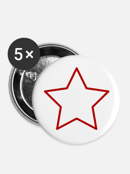 stern - Buttons klein 25 mm (5er Pack) - Weiß