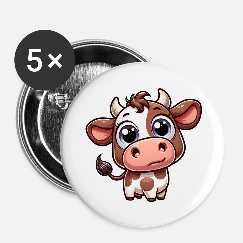 Cow - Buttons small 1''/25 mm (5-pack) - white
