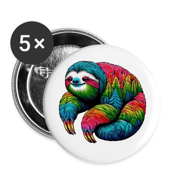 Sloth - Buttons small 1''/25 mm (5-pack) - white - Front