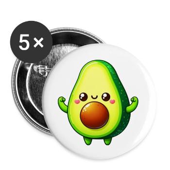 Avocat - Lot de 5 petits badges (25 mm) - blanc - Devant