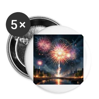 Feuerwerk - Buttons klein 25 mm (5er Pack) - Weiß - Vorne