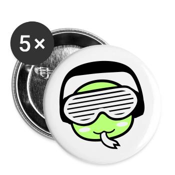 Coole DJ Schlange Gesicht Tier Kopf Musik Party - Buttons small 1''/25 mm (5-pack) - white - Front
