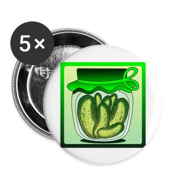 GEWÜRZGURKEN ESSIGGURKEN GURKENSALAT GURKE - Buttons klein 25 mm (5er Pack) - Weiß - Vorne