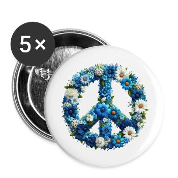 Hippie Soul Groovy Sommer Zeit Frieden Liebe Blumen - Buttons klein 25 mm (5er Pack) - Weiß - Vorne
