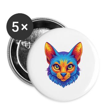 Australische Nebelkatze Rasse Karikatur Kawaii Tier Pe - Buttons klein 25 mm (5er Pack) - Weiß - Vorne