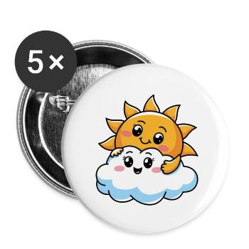 Sunshine Hugs - Buttons small 1''/25 mm (5-pack) - white - Front