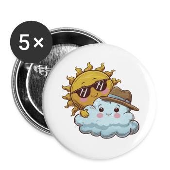 Sonja and Sören Wolkenfreund - Buttons small 1''/25 mm (5-pack) - white - Front