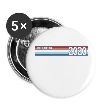 Retro 2020 Limitierte Auflage - Buttons klein 25 mm (5er Pack) - Weiß - Vorne