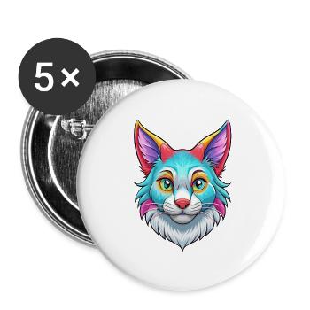 Australische Nebelkatze Rasse Karikatur Kawaii Tier Pe - Buttons klein 25 mm (5er Pack) - Weiß - Vorne