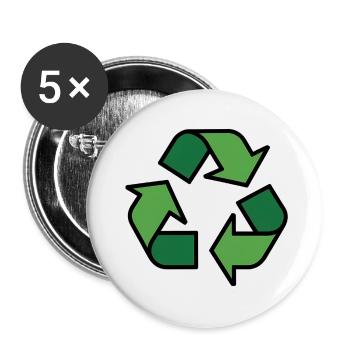 Recycling - Buttons small 1''/25 mm (5-pack) - white - Front