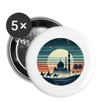 Marrakech mosque city design - Buttons small 1''/25 mm (5-pack) - white - Front