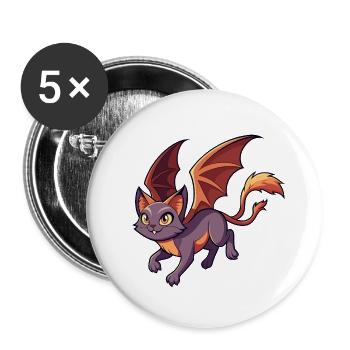 Teuflische Katze – Frech und Niedlich - Buttons klein 25 mm (5er Pack) - Weiß - Vorne