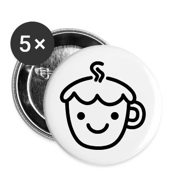 Mug de café - Lot de 5 petits badges (25 mm) - blanc - Devant