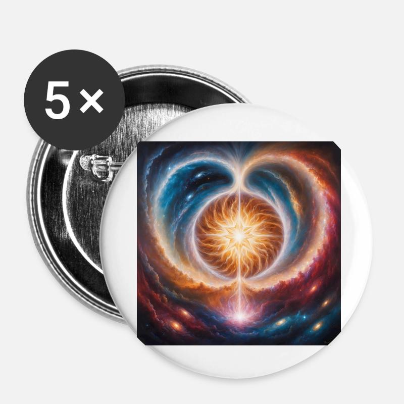 Heavenly spectacle - Buttons small 1''/25 mm (5-pack) - white