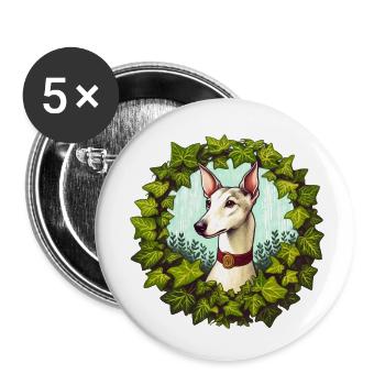 Vintage Galgo - Buttons klein 25 mm (5er Pack) - Weiß - Vorne