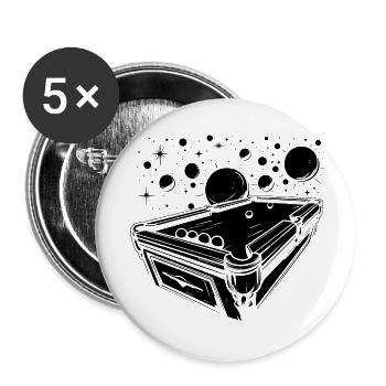 Cartoon Billard - Buttons klein 25 mm (5er Pack) - Weiß - Vorne