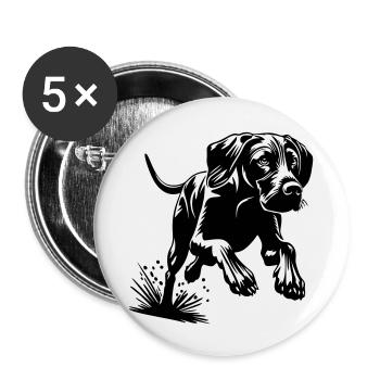 Magyar Vizsla - Buttons klein 25 mm (5er Pack) - Weiß - Vorne