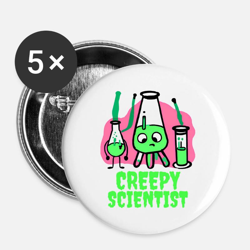 Wissenschaft - Buttons klein 25 mm (5er Pack) - Weiß