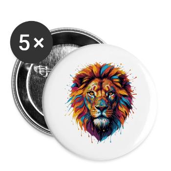 Lebendige Löwenkraft - Buttons klein 25 mm (5er Pack) - Weiß - Vorne
