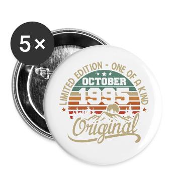 October 1995 - Legends Were Born In October 1995 - Buttons small 1''/25 mm (5-pack) - white - Front
