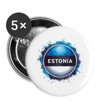 Estonia Flag Flag Gift - Buttons small 1''/25 mm (5-pack) - white - Front