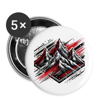 Schroffe Berge - Buttons klein 25 mm (5er Pack) - Weiß - Vorne