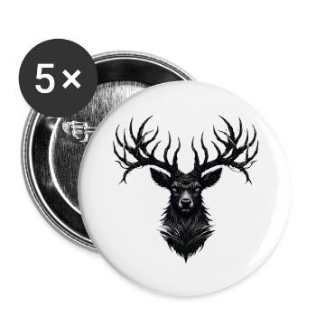 Horns of Darkness - Buttons klein 25 mm (5er Pack) - Weiß - Vorne