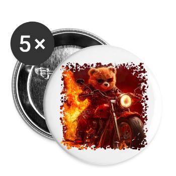 Avec peinture personnalisée pour un look unique - Lot de 5 petits badges (25 mm) - blanc - Devant