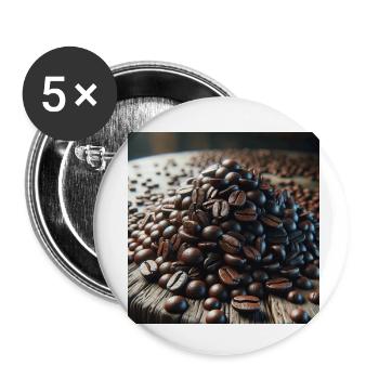 Coffee beans - Buttons small 1''/25 mm (5-pack) - white - Front