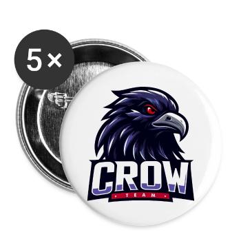 Krähen-Team - Buttons klein 25 mm (5er Pack) - Weiß - Vorne