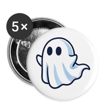Gespenst - Buttons klein 25 mm (5er Pack) - Weiß - Vorne