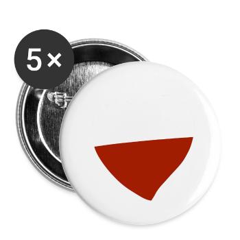 Pologne Cœur - Lot de 5 petits badges (25 mm) - blanc - Devant