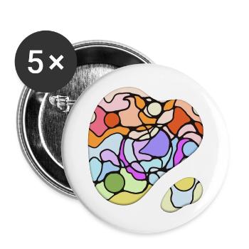 Einfach bunt - Buttons klein 25 mm (5er Pack) - Weiß - Vorne
