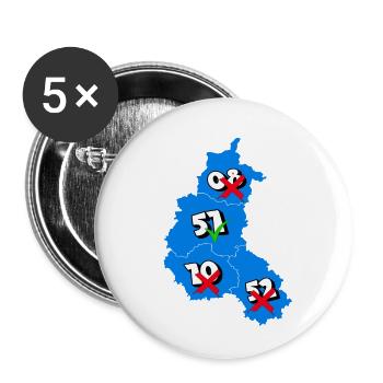 51 Marne - Lot de 5 petits badges (25 mm) - blanc - Devant