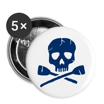 Rowing Paddle Skull Kayak - Buttons small 1''/25 mm (5-pack) - white - Front
