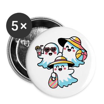 Sweet ghosts on the beach - Buttons small 1''/25 mm (5-pack) - white - Front