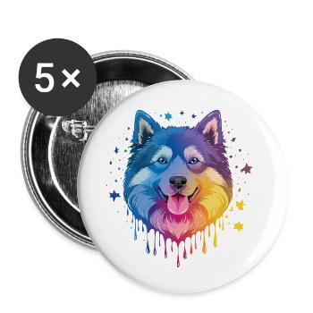 Couleurs finlandaises Lapon - Lot de 5 petits badges (25 mm) - blanc - Devant