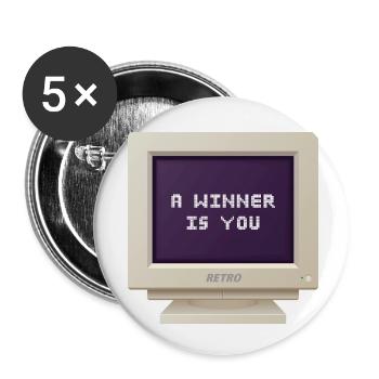 CRT Design - A winner is you - Buttons small 1''/25 mm (5-pack) - white - Front