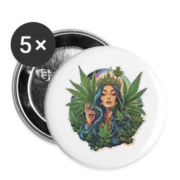 Marihuana Engel - Buttons klein 25 mm (5er Pack) - Weiß - Vorne