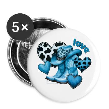 Cowboy Funny Women Hat Wild Western Rodeo Music - Buttons small 1''/25 mm (5-pack) - white - Front