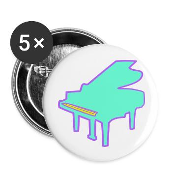 Piano Piano Playing Classical Music Instrument - Buttons small 1''/25 mm (5-pack) - white - Front