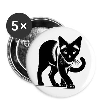 Siamkatze - Buttons klein 25 mm (5er Pack) - Weiß - Vorne